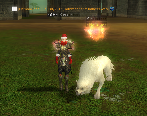 A fellow pet beside its owner